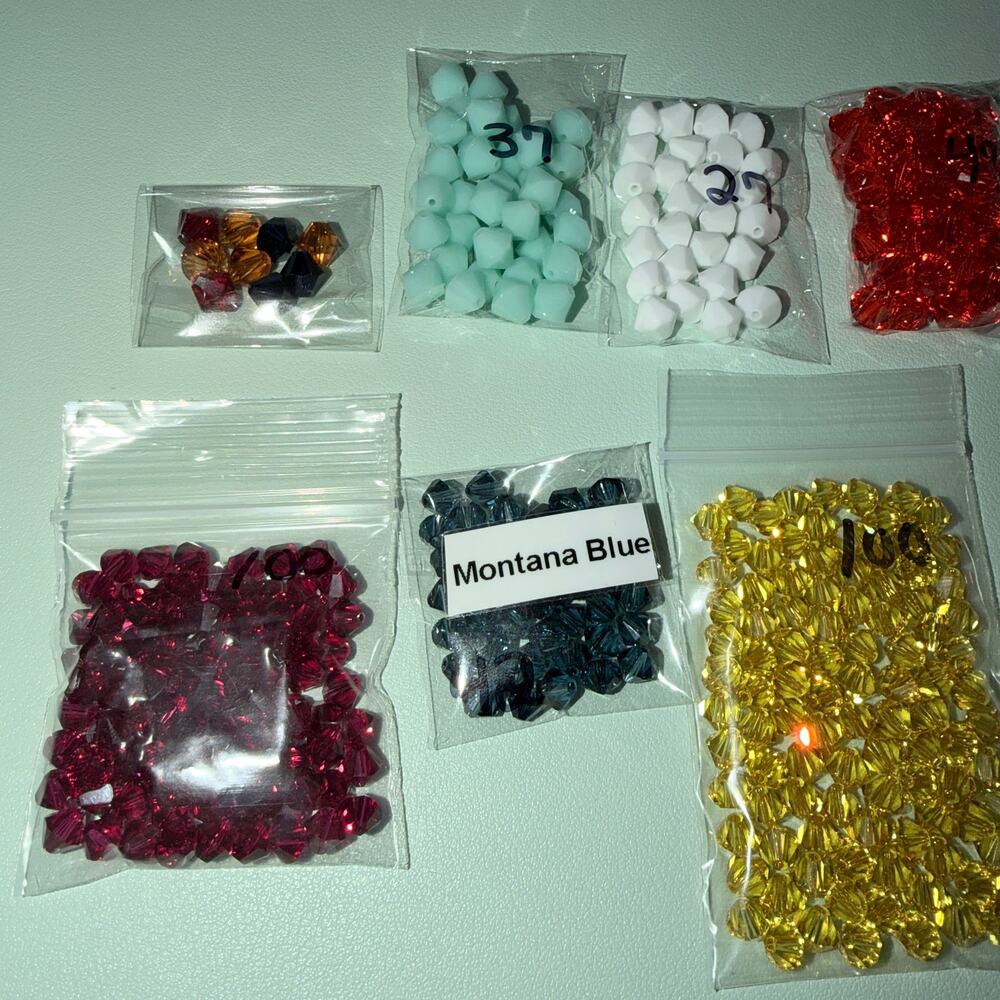 540 pcs, Genuine Swarovski Crystal Jewelry Beads, 6mm 8mm Bicone, Round - Picture 3 of 6